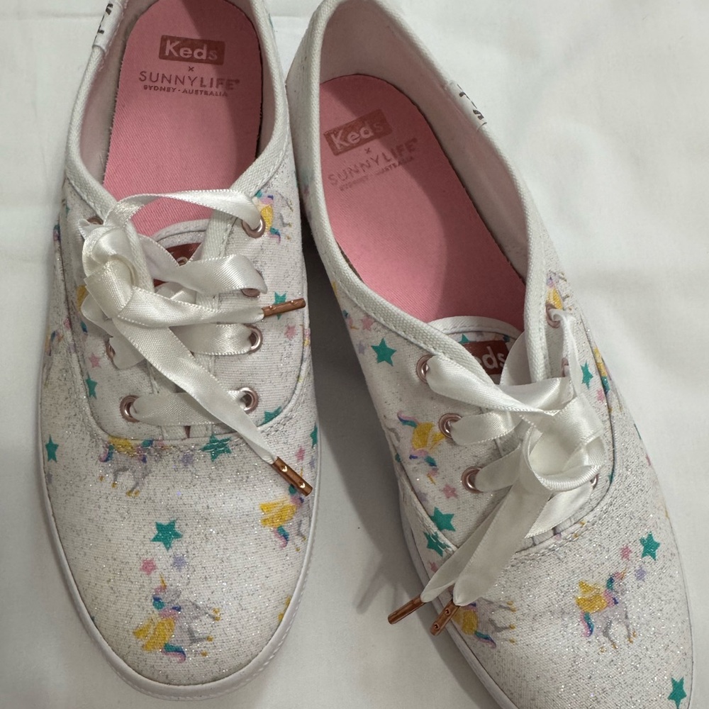Keds White Sneakers with Colorful Accents